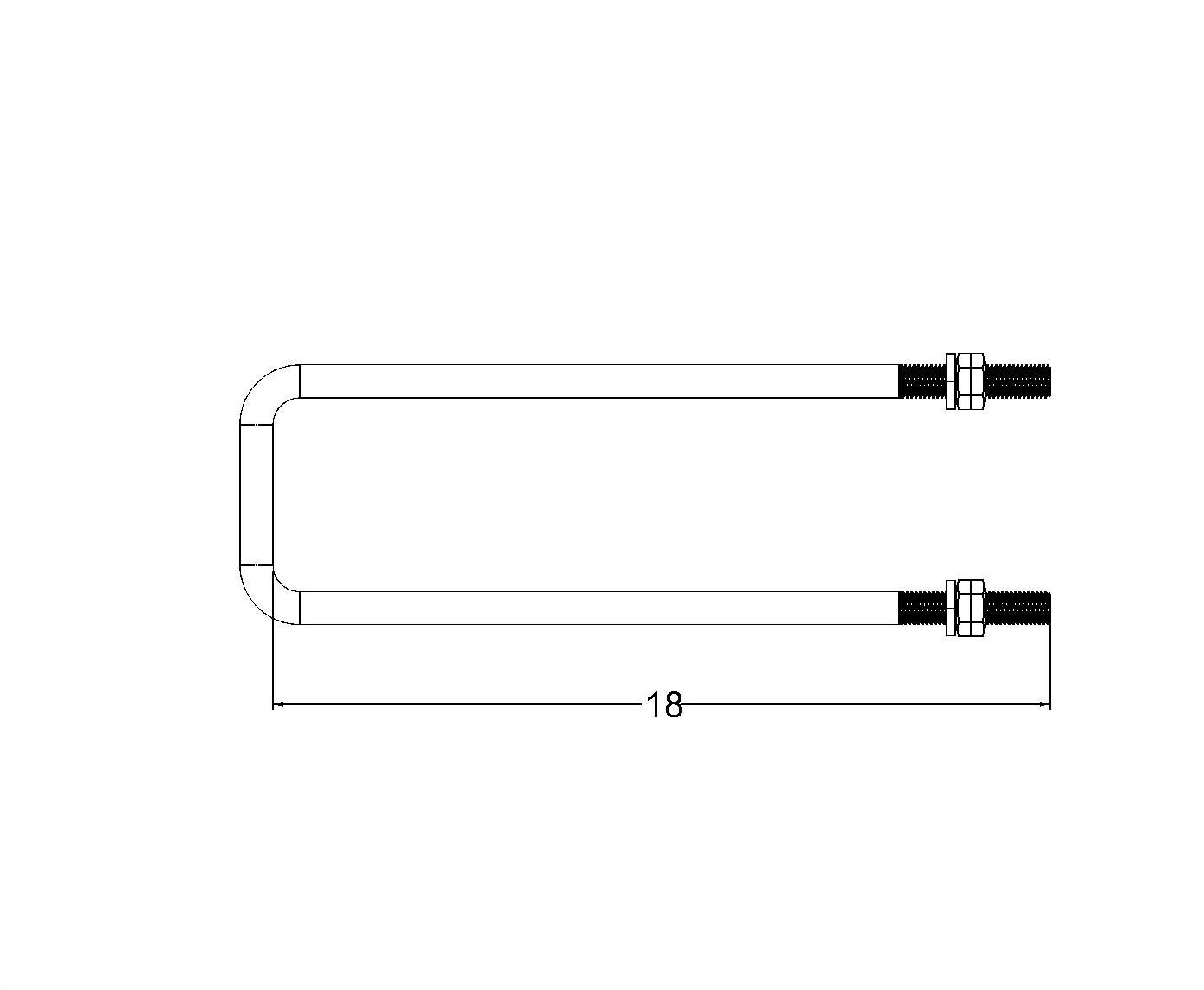 3/4"-10t X 18in Ubolt ( 4-1/2" Between Legs )